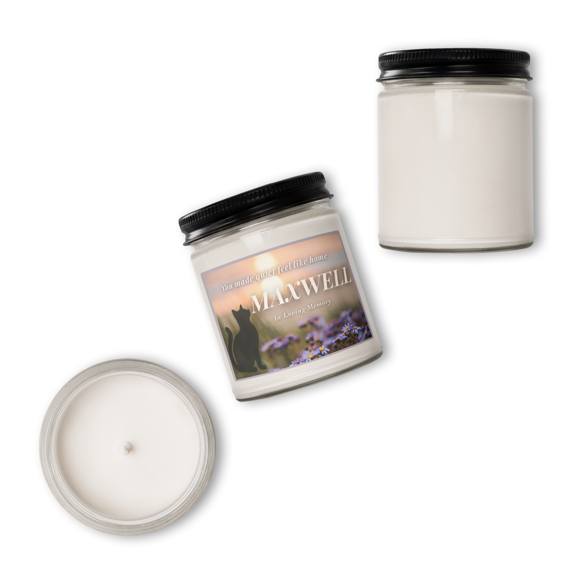 You Made Quiet Feel Like Home | Personalized Cat Memorial Candle  9oz - Lilac