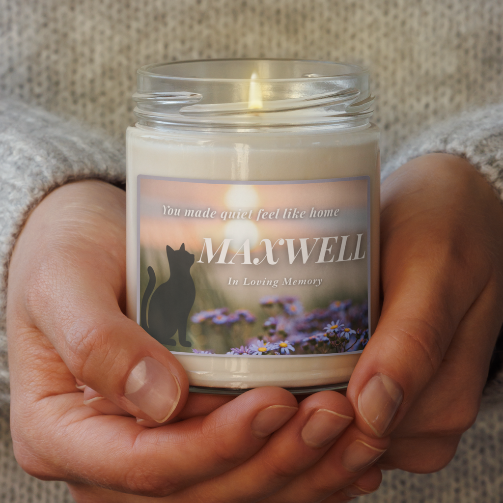 You Made Quiet Feel Like Home | Personalized Cat Memorial Candle  9oz - Lilac