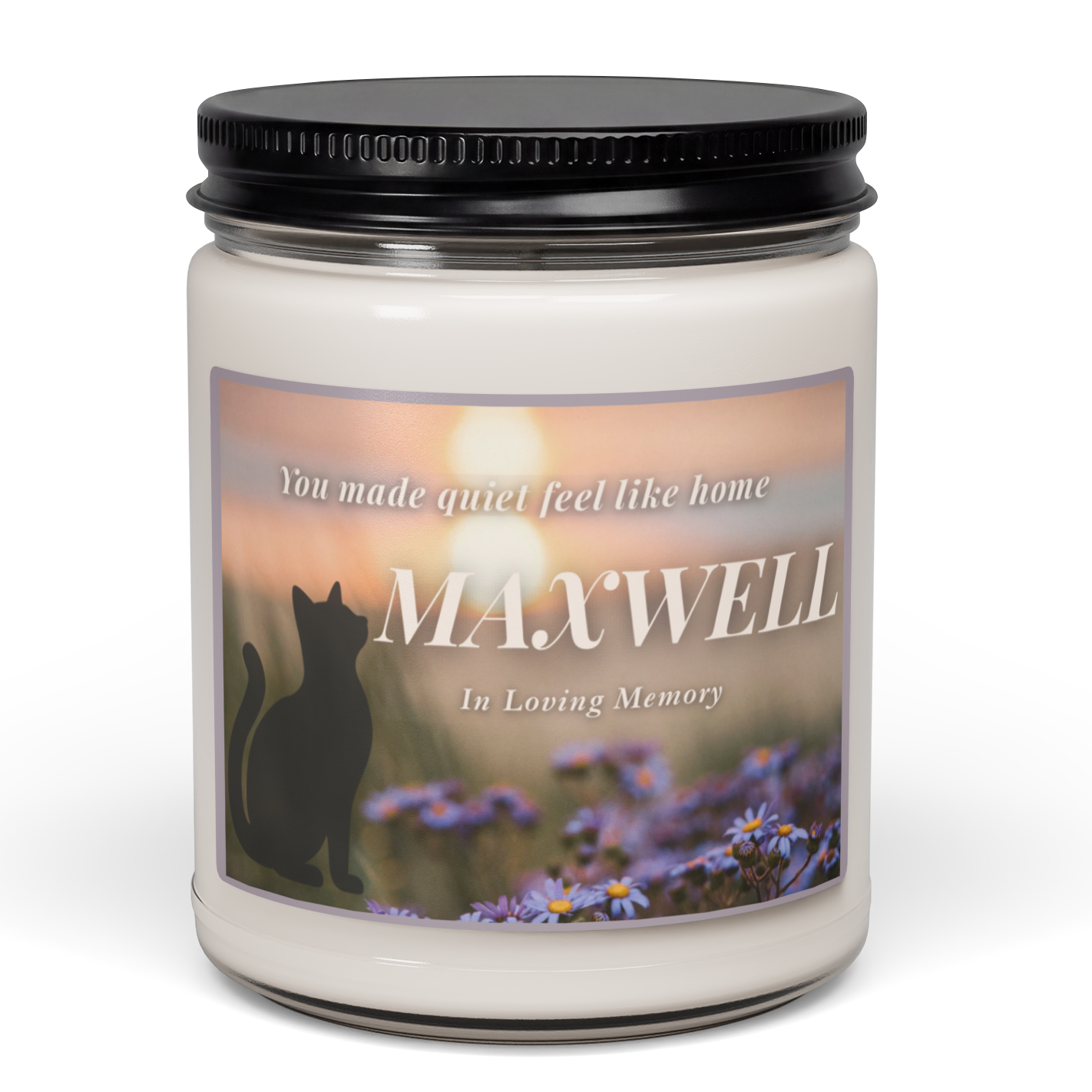 You Made Quiet Feel Like Home | Personalized Cat Memorial Candle  9oz - Lilac