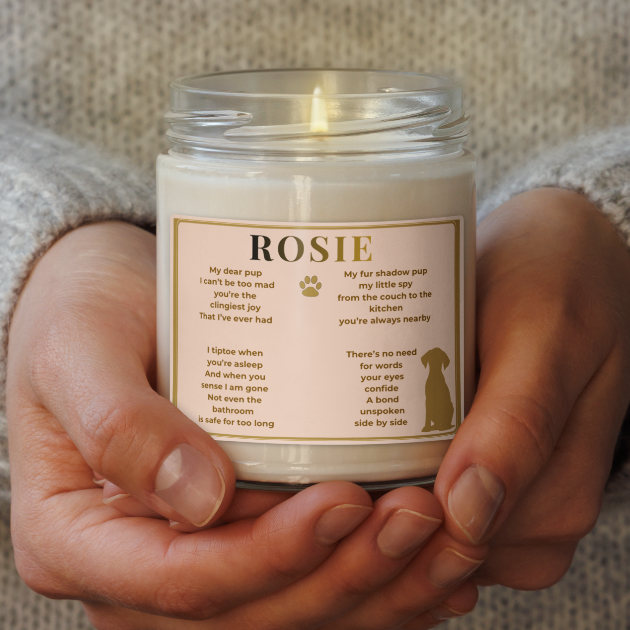 Forever by My Side | Personalized Pet Keepsake Candle  9oz