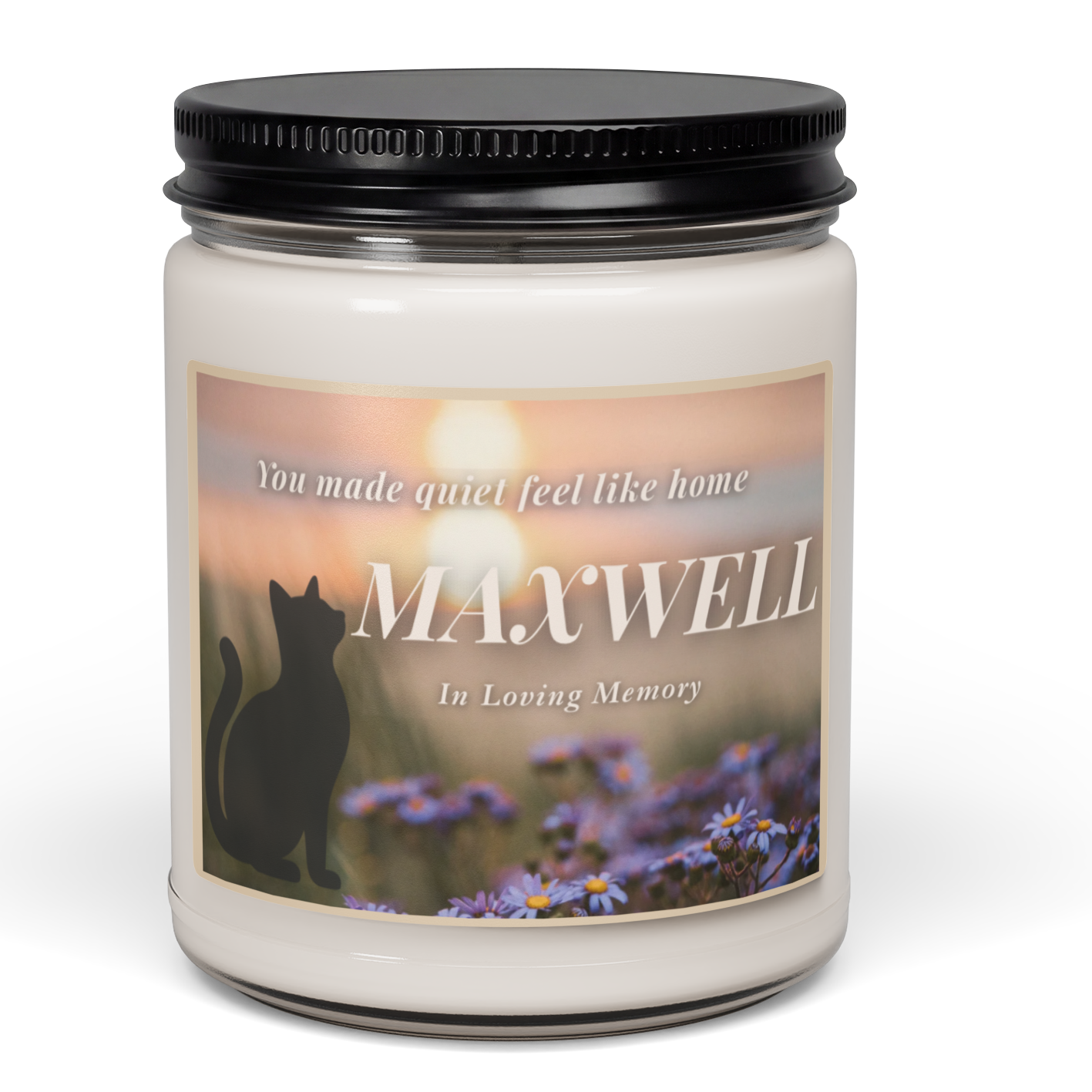 You Made Quiet Feel Like Home | Personalized Cat Memorial Candle  9oz - Ivory